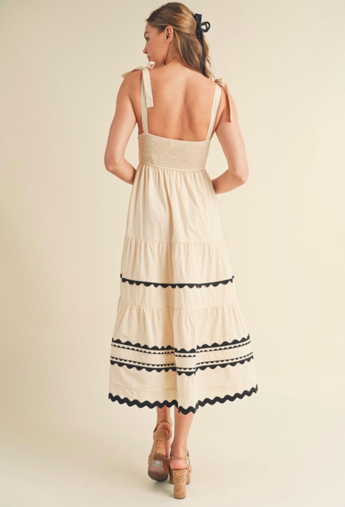 Almond Cream Midi Dress