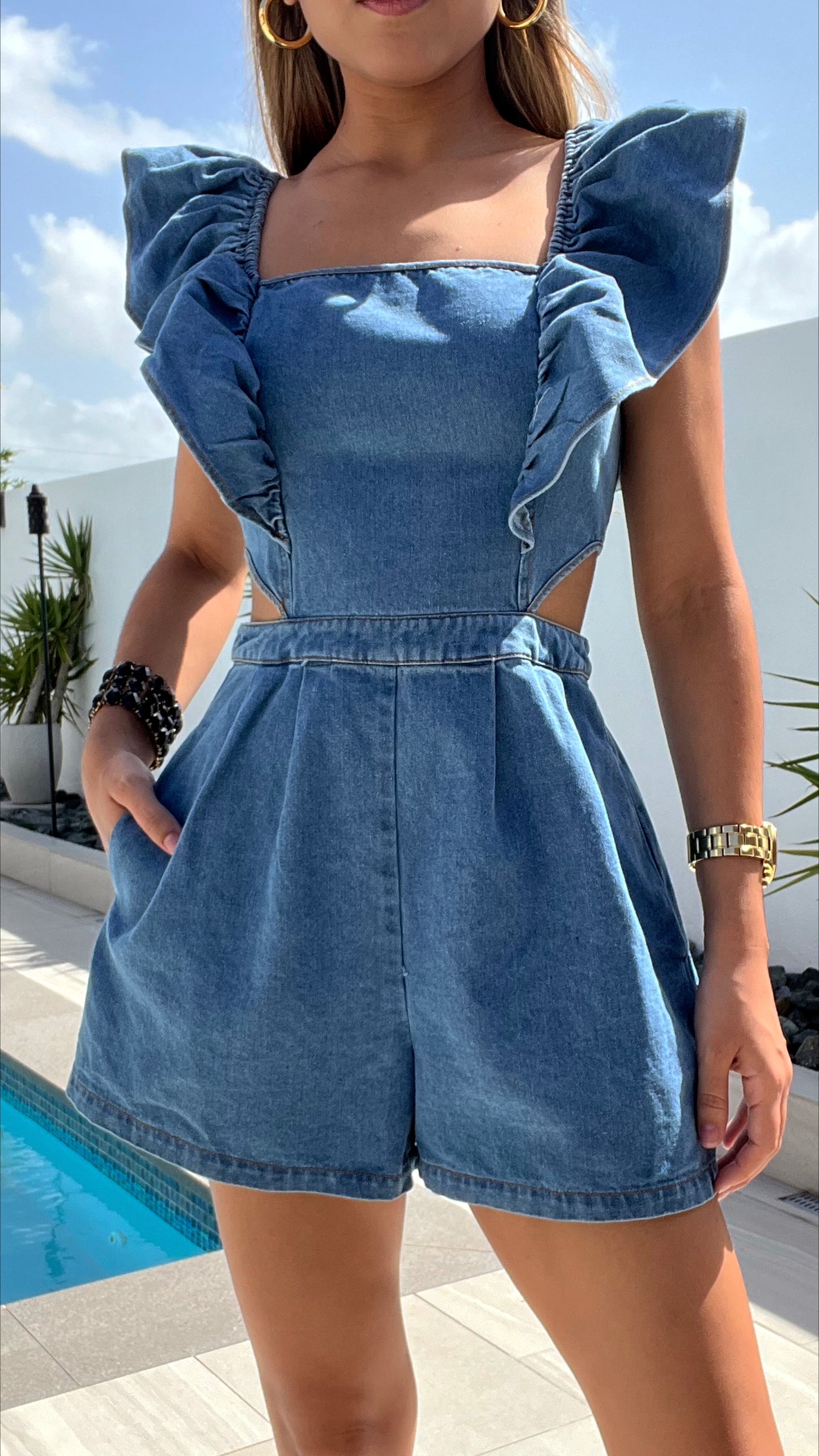 Denim Romper