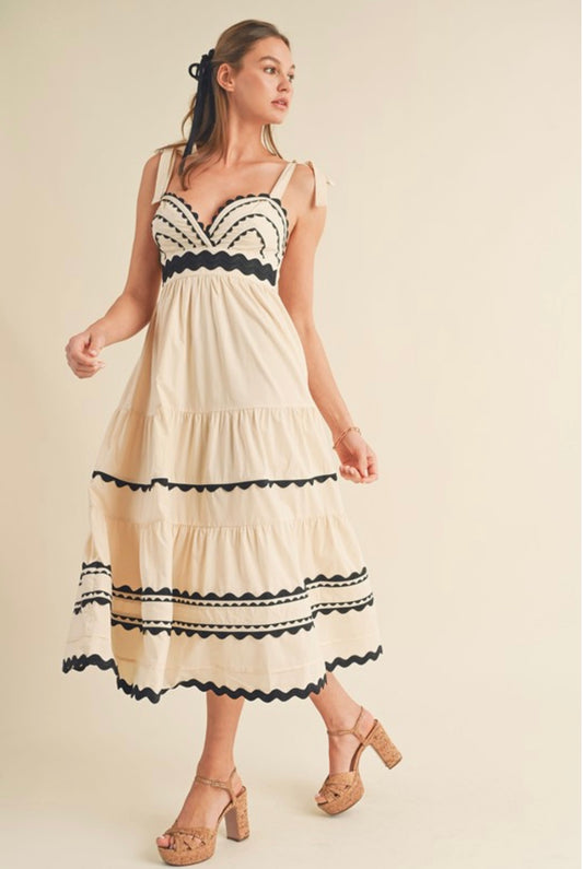 Almond Cream Midi Dress